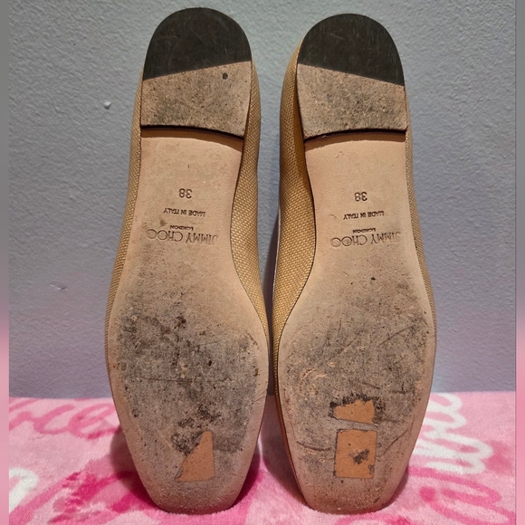 Jimmy Choo Women's Natural/Latte Raffia Leather Flat, Size 38 - Picture 10 of 10